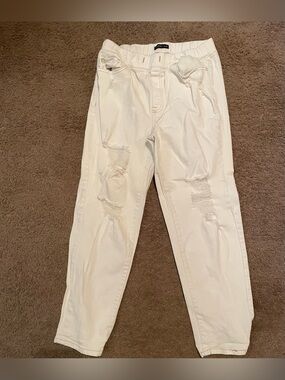 Sincerely Jules White Distressed Mom Jeans
